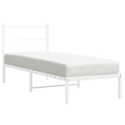 Giroletto senza Materaso con Testiera Metallo Bianco 75x190 cm | homemem39