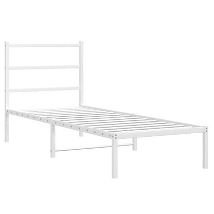 Giroletto senza Materaso con Testiera Metallo Bianco 75x190 cm | homemem39