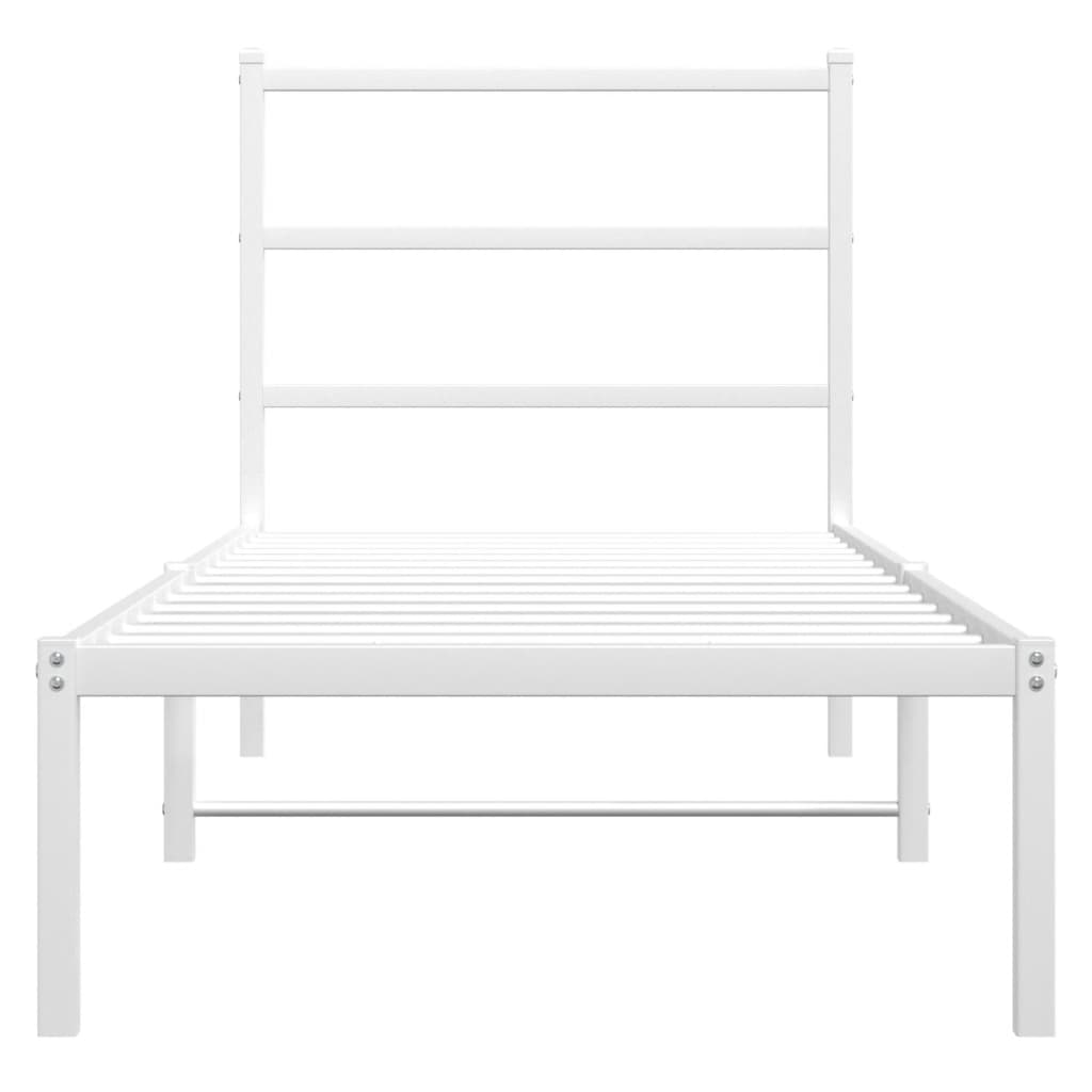 Giroletto senza Materaso con Testiera Metallo Bianco 75x190 cm | homemem39