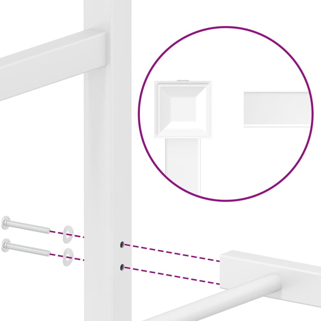 Giroletto senza Materaso con Testiera Metallo Bianco 75x190 cm | homemem39