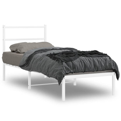 Giroletto senza Materaso con Testiera Metallo Bianco 75x190 cm | homemem39