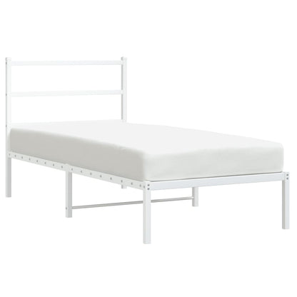 Giroletto con Testiera Metallo Bianco 90x190 cm | homemem39