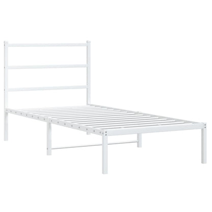Giroletto con Testiera Metallo Bianco 90x190 cm | homemem39
