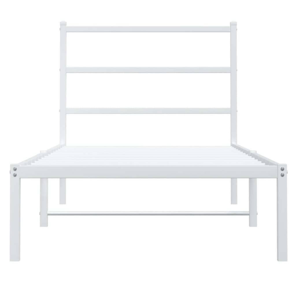 Giroletto con Testiera Metallo Bianco 90x190 cm | homemem39