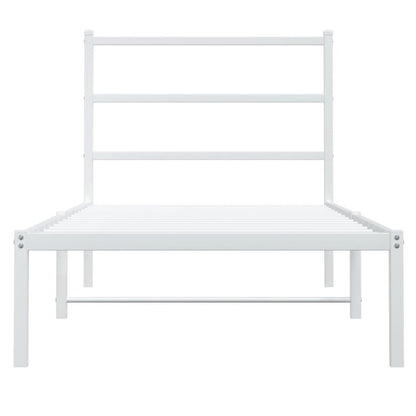 Giroletto con Testiera Metallo Bianco 90x190 cm | homemem39