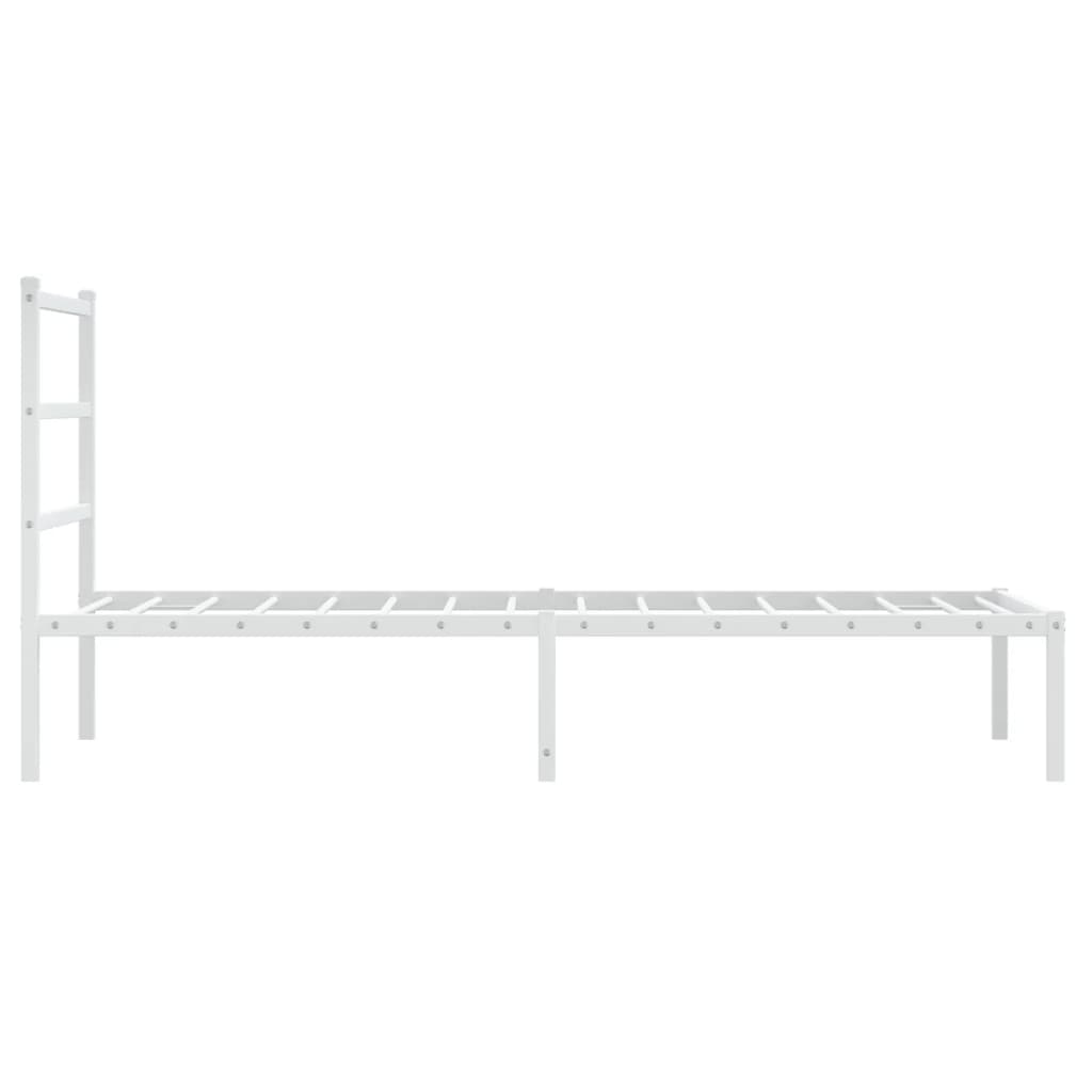 Giroletto con Testiera Metallo Bianco 90x190 cm | homemem39