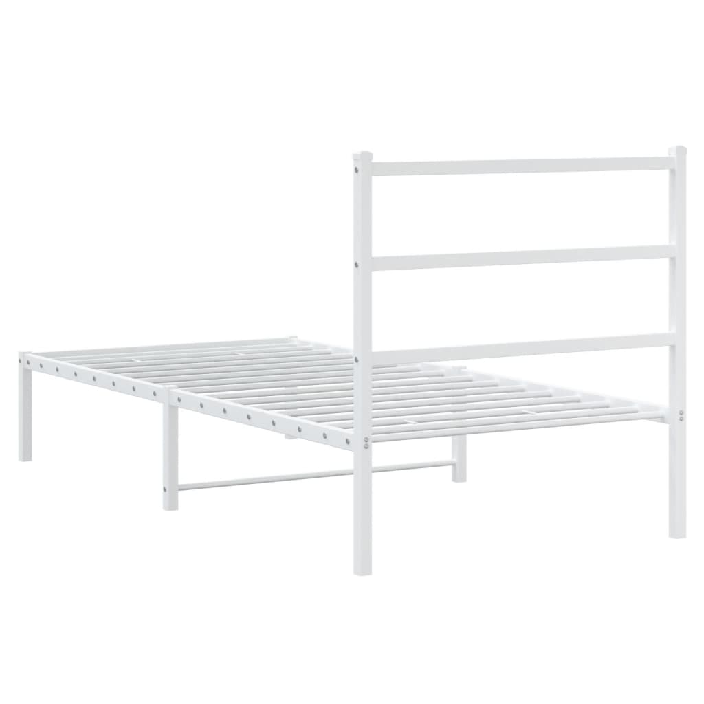 Giroletto con Testiera Metallo Bianco 90x190 cm | homemem39