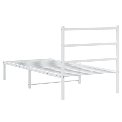 Giroletto con Testiera Metallo Bianco 90x190 cm | homemem39