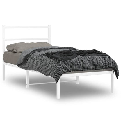 Giroletto con Testiera Metallo Bianco 90x190 cm | homemem39