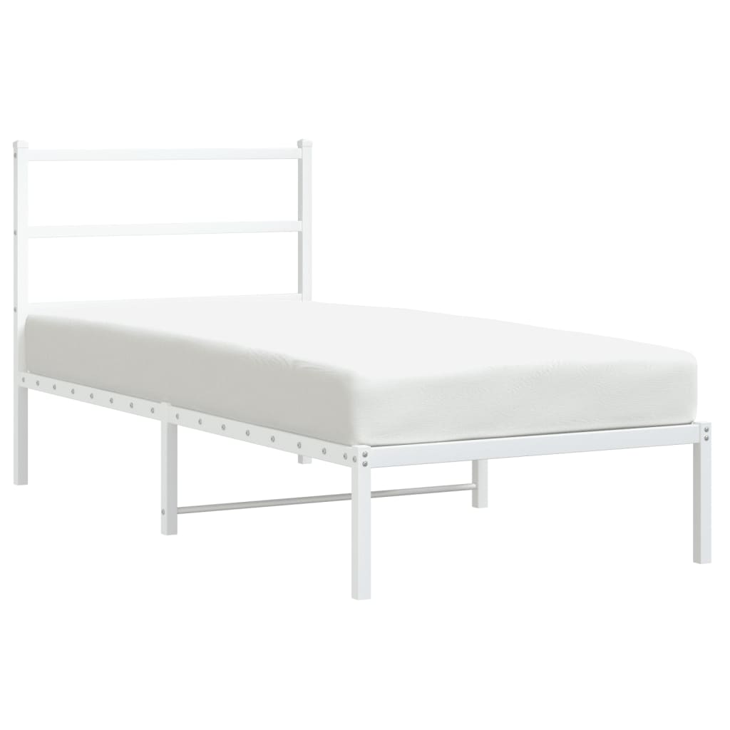 Giroletto con Testiera Metallo Bianco 90x200 cm | homemem39