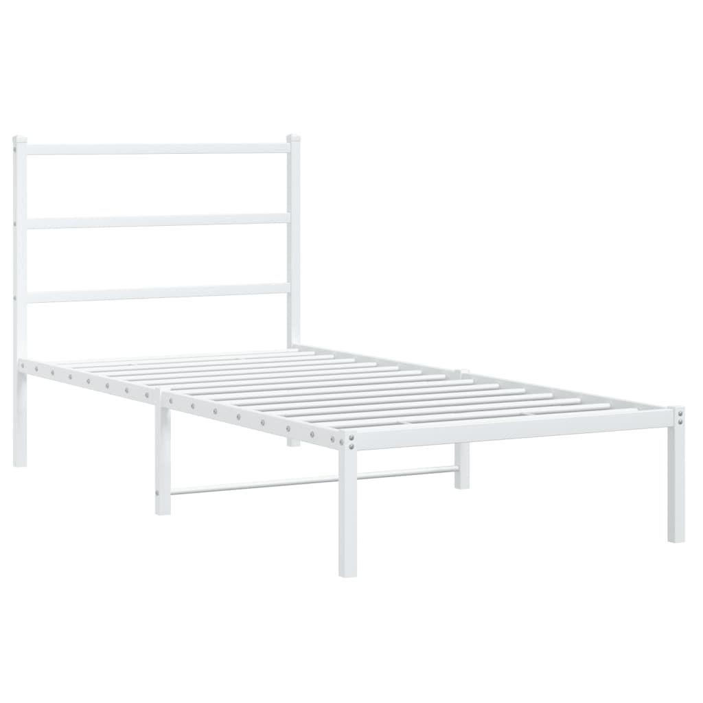 Giroletto con Testiera Metallo Bianco 90x200 cm | homemem39