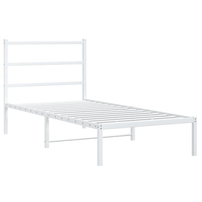 Giroletto con Testiera Metallo Bianco 90x200 cm | homemem39