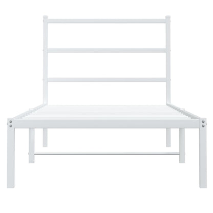 Giroletto con Testiera Metallo Bianco 90x200 cm