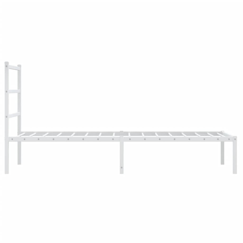 Giroletto con Testiera Metallo Bianco 90x200 cm | homemem39