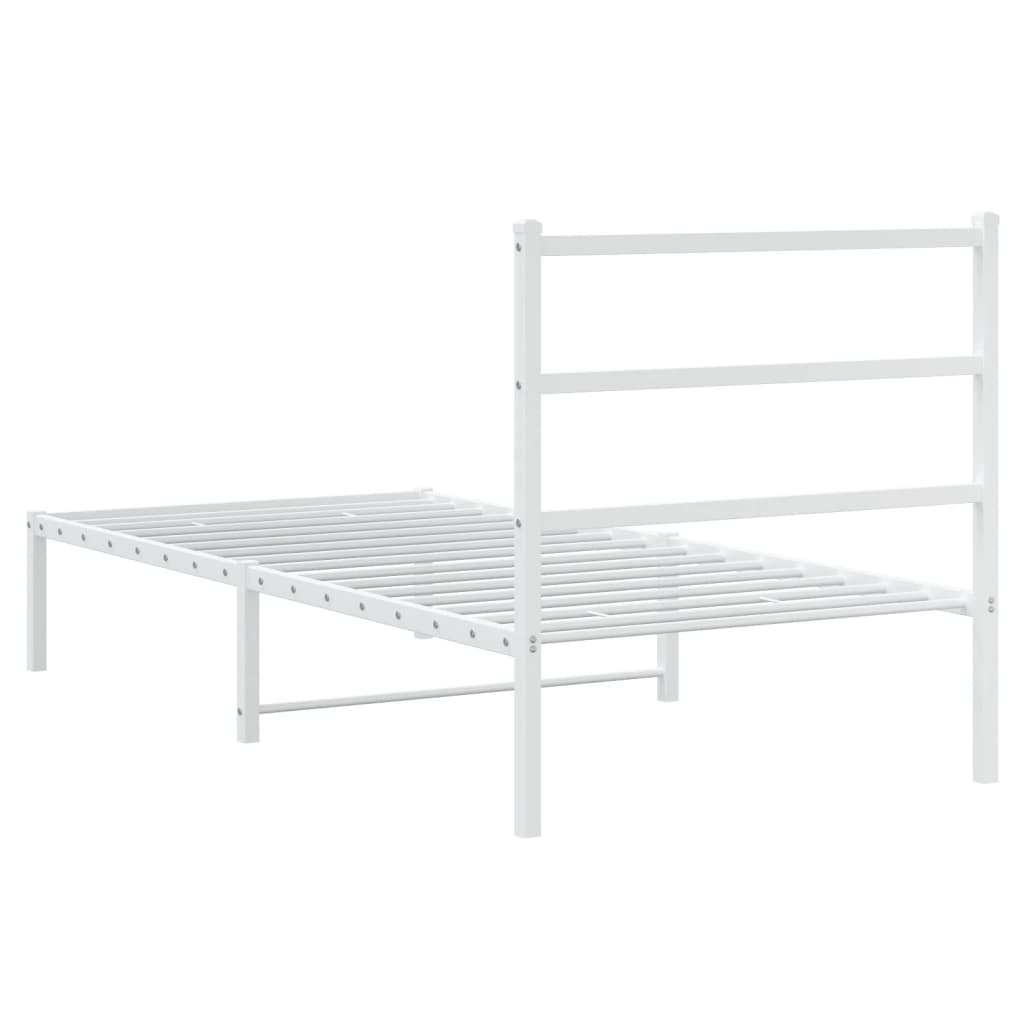 Giroletto con Testiera Metallo Bianco 90x200 cm | homemem39