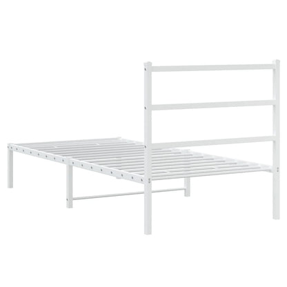Giroletto con Testiera Metallo Bianco 90x200 cm | homemem39