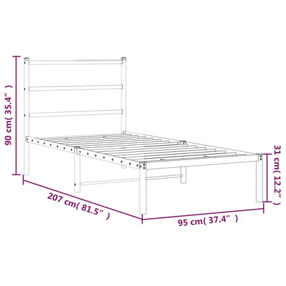 Giroletto con Testiera Metallo Bianco 90x200 cm | homemem39