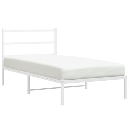Giroletto con Testiera Metallo Bianco 100x190 cm | homemem39
