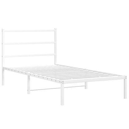 Giroletto con Testiera Metallo Bianco 100x190 cm | homemem39