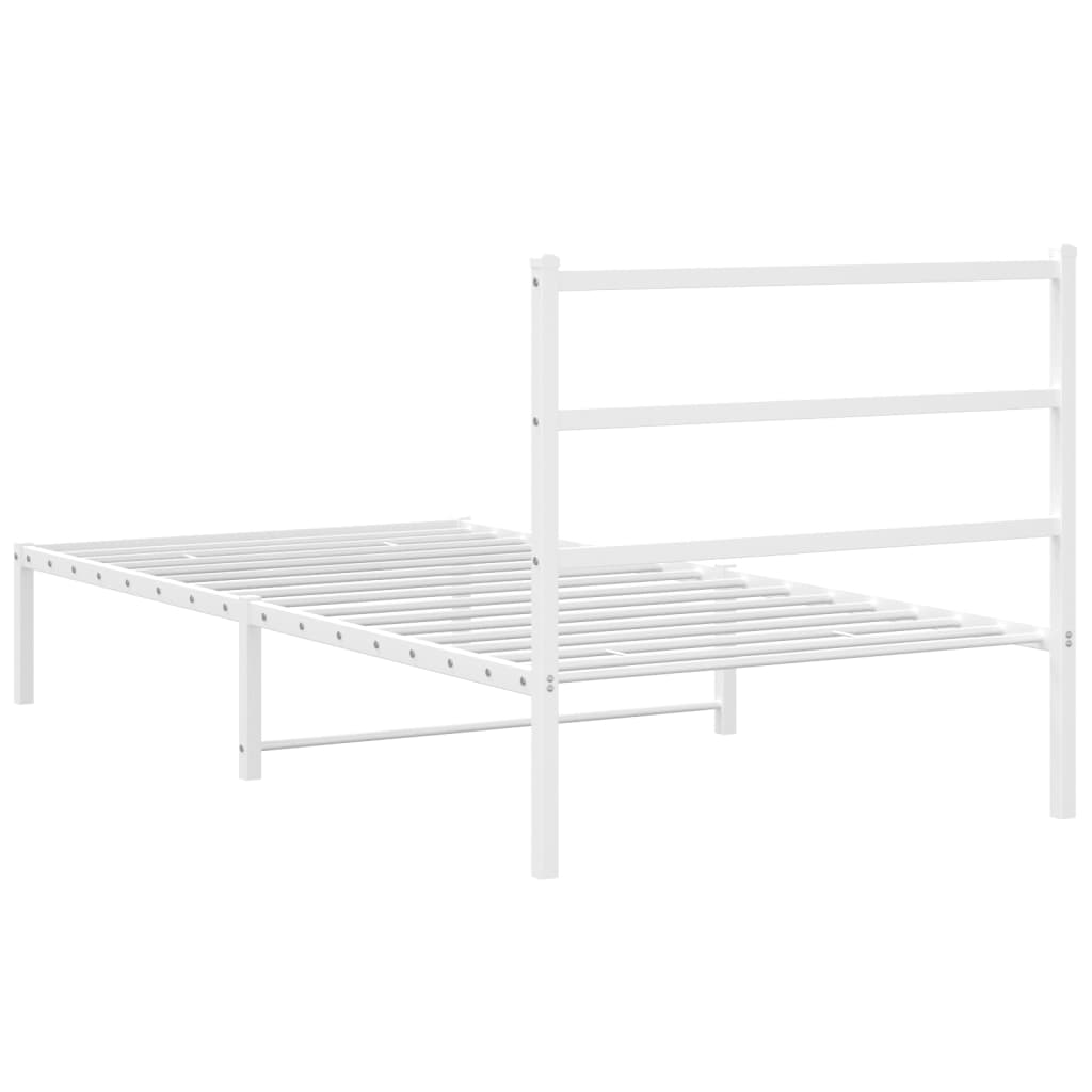 Giroletto con Testiera Metallo Bianco 100x190 cm | homemem39