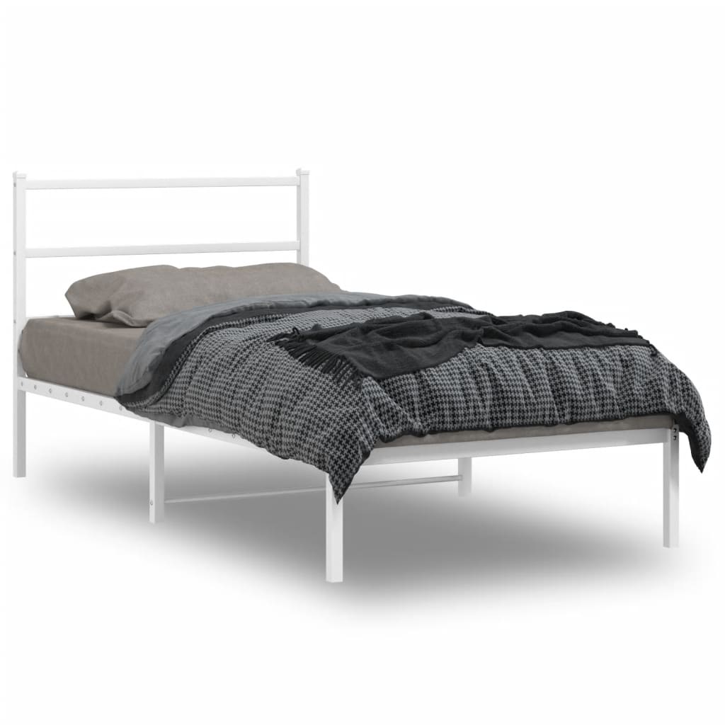 Giroletto con Testiera Metallo Bianco 100x190 cm | homemem39