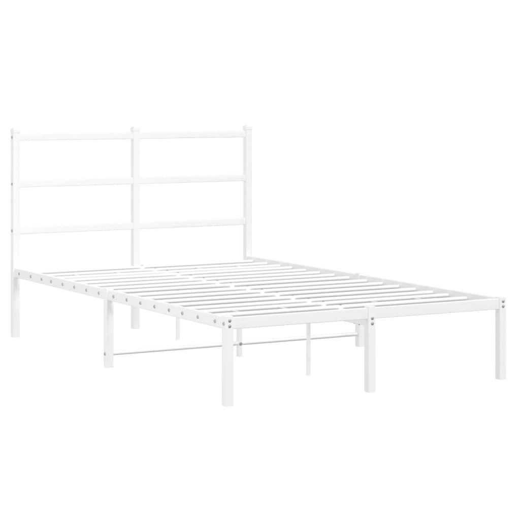 Giroletto con Testiera Metallo Bianco 120x190 cm | homemem39