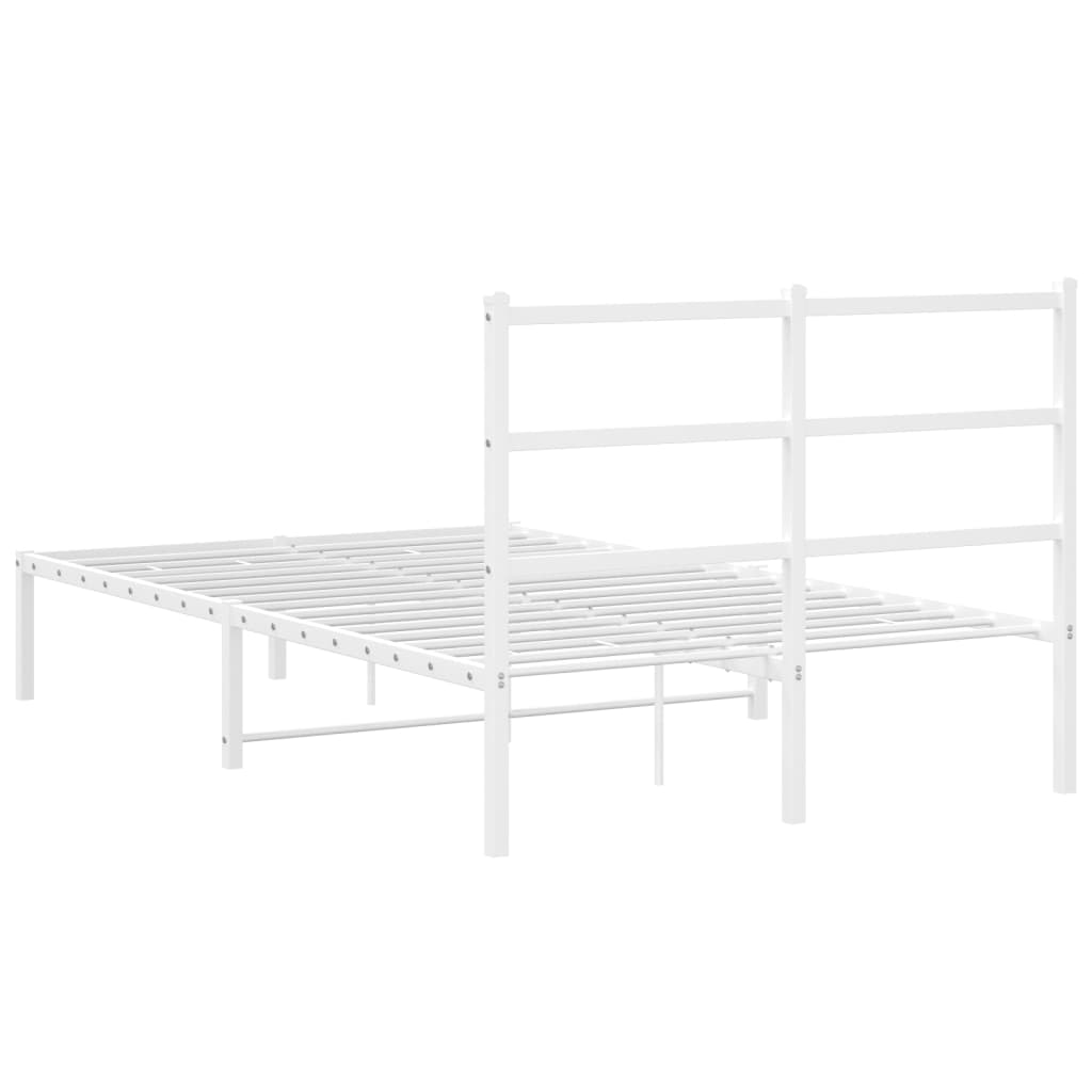 Giroletto con Testiera Metallo Bianco 120x190 cm | homemem39