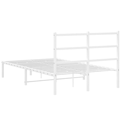 Giroletto con Testiera Metallo Bianco 120x190 cm | homemem39