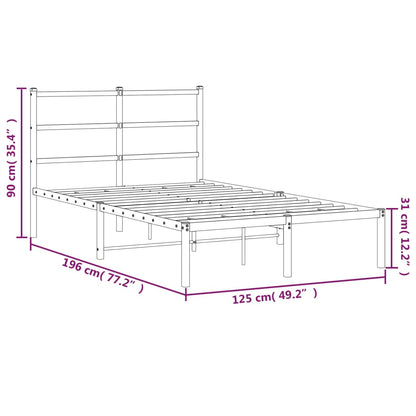Giroletto con Testiera Metallo Bianco 120x190 cm | homemem39