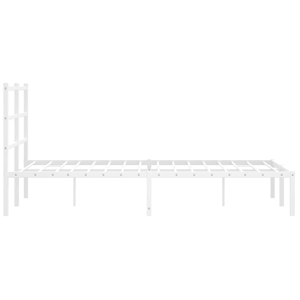 Giroletto con Testiera in Metallo Bianco 120x200 cm