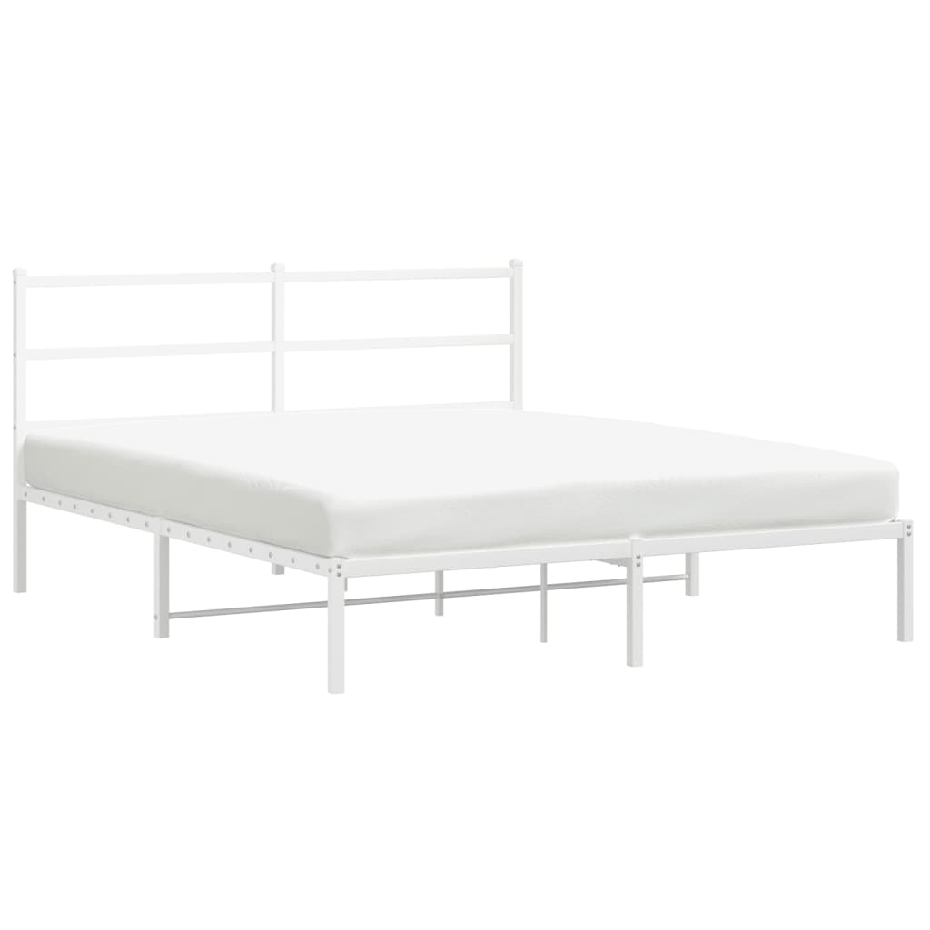 Giroletto con Testiera Metallo Bianco 150x200 cm | homemem39
