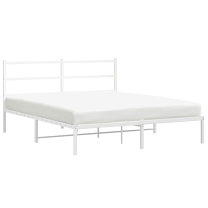 Giroletto con Testiera Metallo Bianco 150x200 cm | homemem39