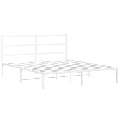 Giroletto con Testiera Metallo Bianco 150x200 cm | homemem39