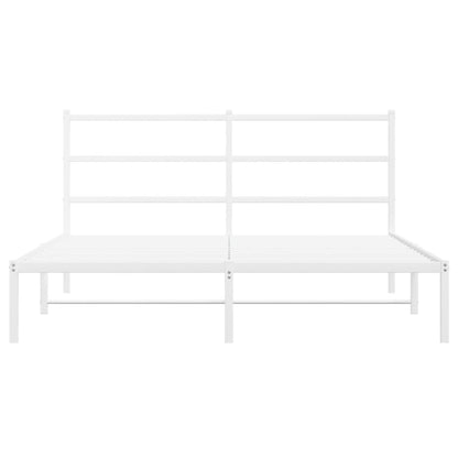 Giroletto con Testiera Metallo Bianco 150x200 cm