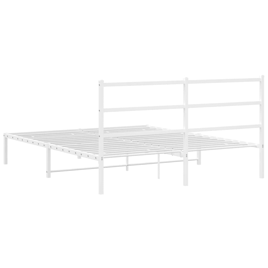 Giroletto con Testiera Metallo Bianco 150x200 cm | homemem39