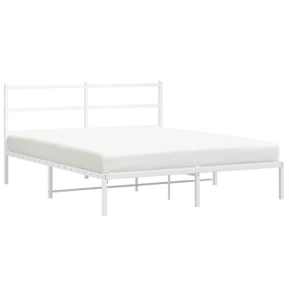 Giroletto con Testiera Metallo Bianco 160x200 cm | homemem39