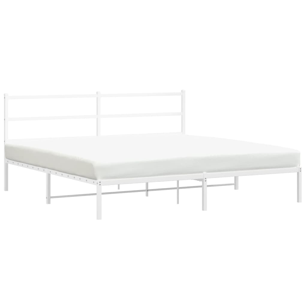 Giroletto con Testiera Metallo Bianco 180x200 cm | homemem39