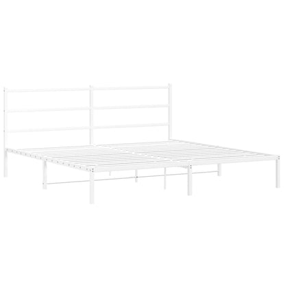 Giroletto con Testiera Metallo Bianco 180x200 cm | homemem39