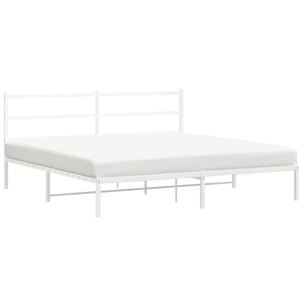 Giroletto con Testiera Metallo Bianco 193x203 cm | homemem39