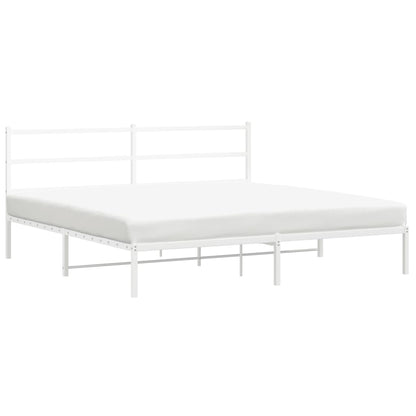 Giroletto con Testiera Metallo Bianco 193x203 cm | homemem39