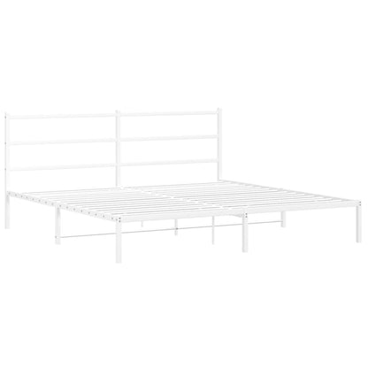 Giroletto con Testiera Metallo Bianco 193x203 cm | homemem39