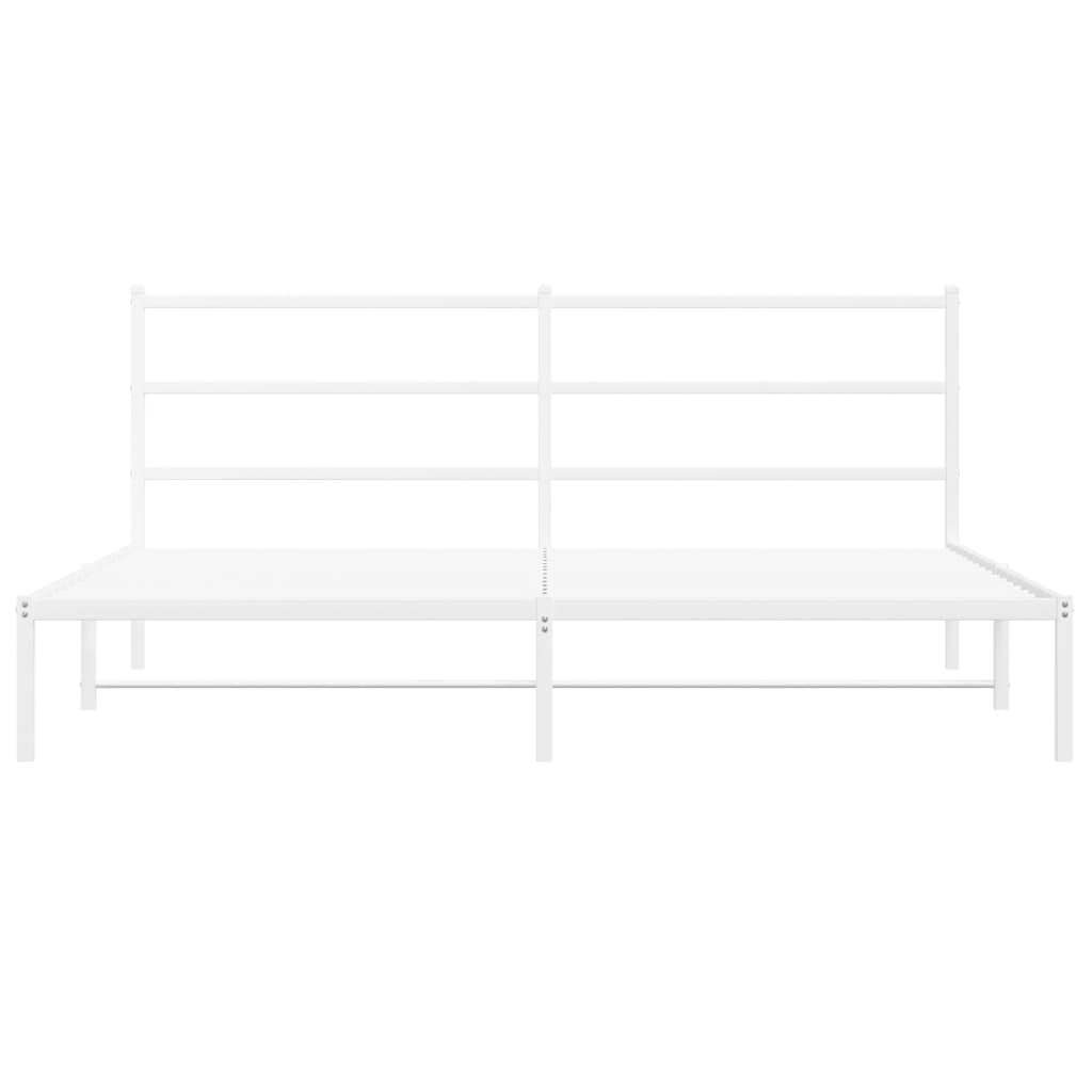 Giroletto con Testiera Metallo Bianco 193x203 cm | homemem39