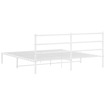 Giroletto con Testiera Metallo Bianco 193x203 cm | homemem39