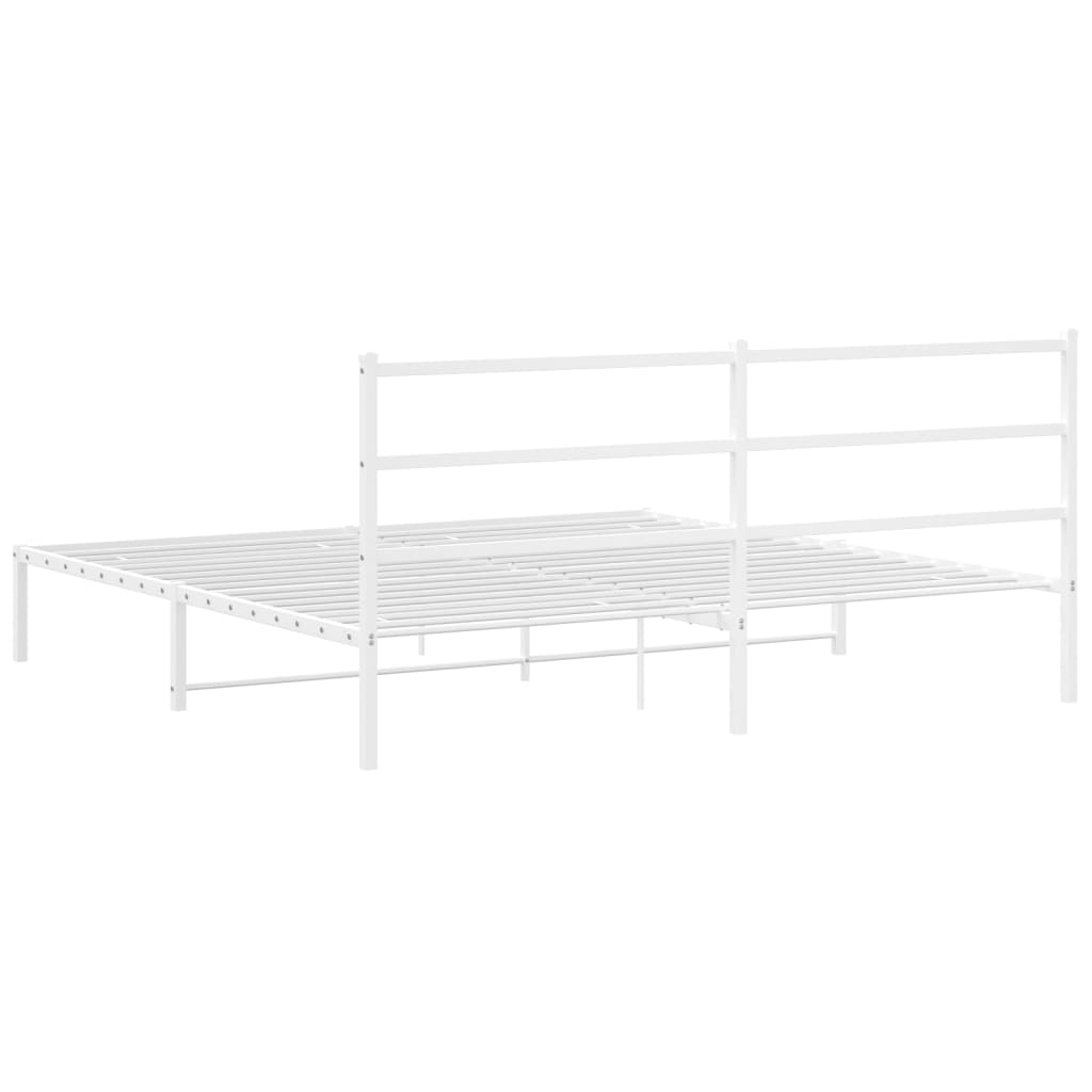 Giroletto con Testiera Metallo Bianco 193x203 cm