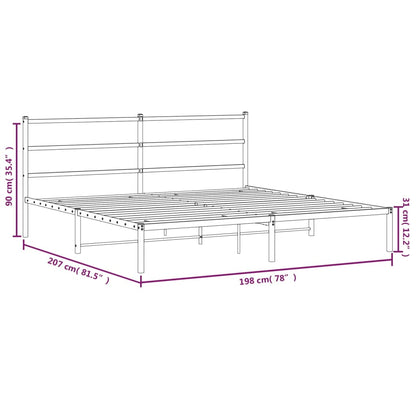 Giroletto con Testiera Metallo Bianco 193x203 cm | homemem39