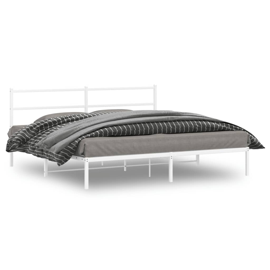 Giroletto con Testiera Metallo Bianco 193x203 cm | homemem39