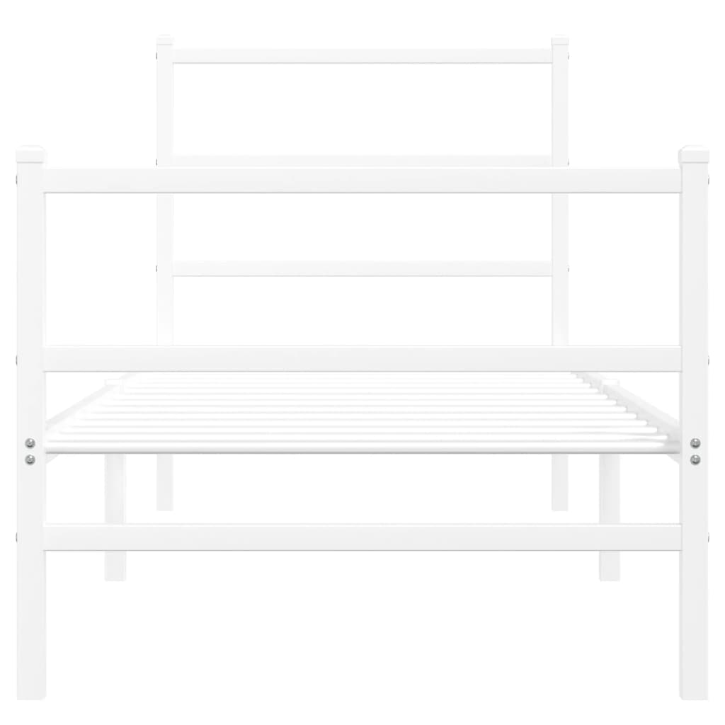 Giroletto con Testiera e Pediera Metallo Bianco 80x200 cm | homemem39
