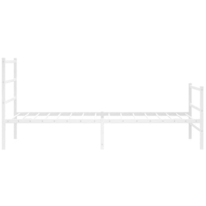 Giroletto con Testiera e Pediera Metallo Bianco 100x200 cm
