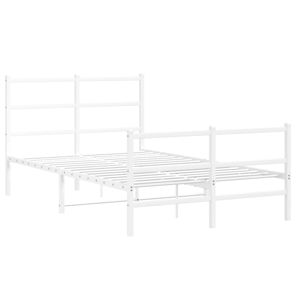 Giroletto con Testiera e Pediera Metallo Bianco 120x190 cm | homemem39