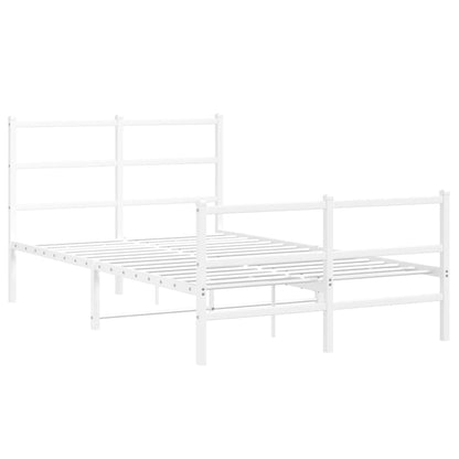 Giroletto con Testiera e Pediera Metallo Bianco 120x190 cm | homemem39